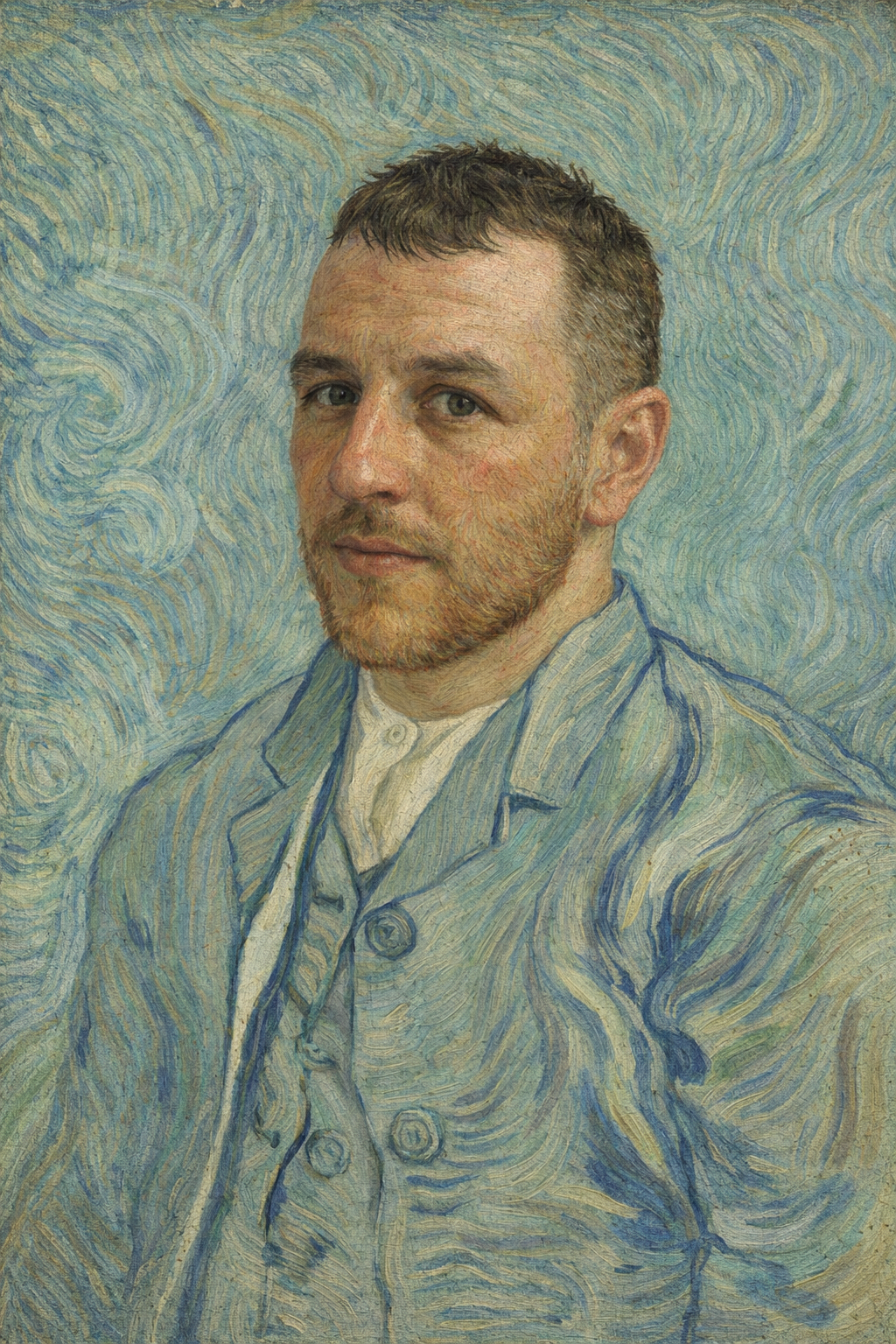 Retrato de Gonzalo al estilo de Van Gogh