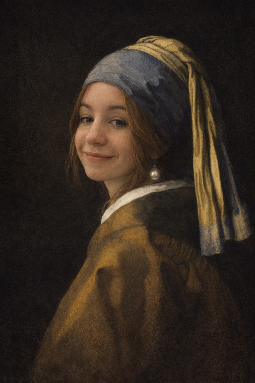 Retrato de Alejandra Ufano al estilo de Vermeer