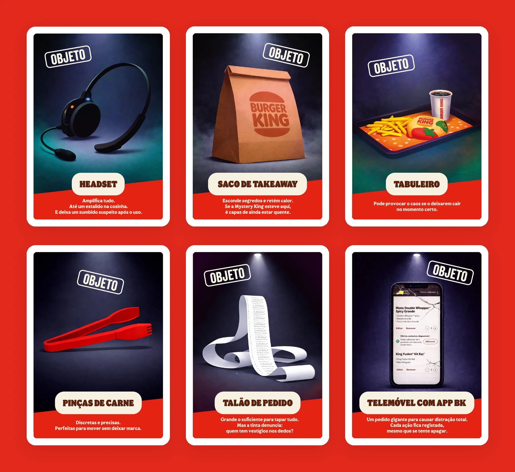 Cartas de objetos de Mystery King: objetos cotidianos del restaurante