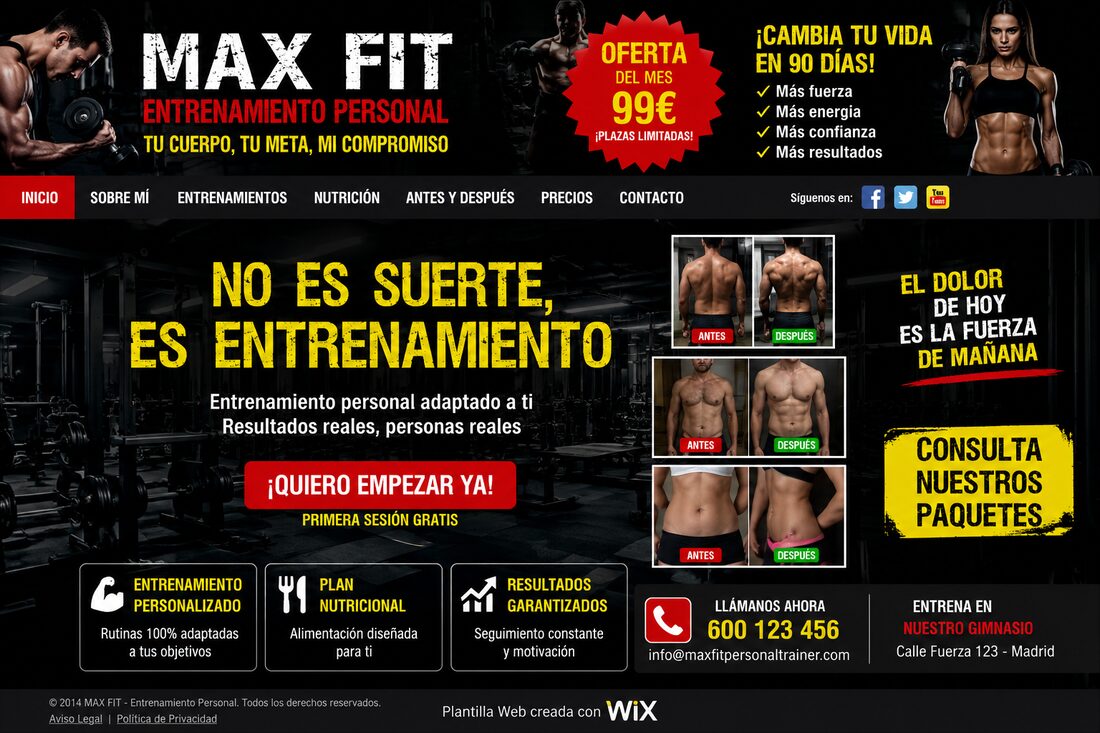 Antes - Entrenador personal