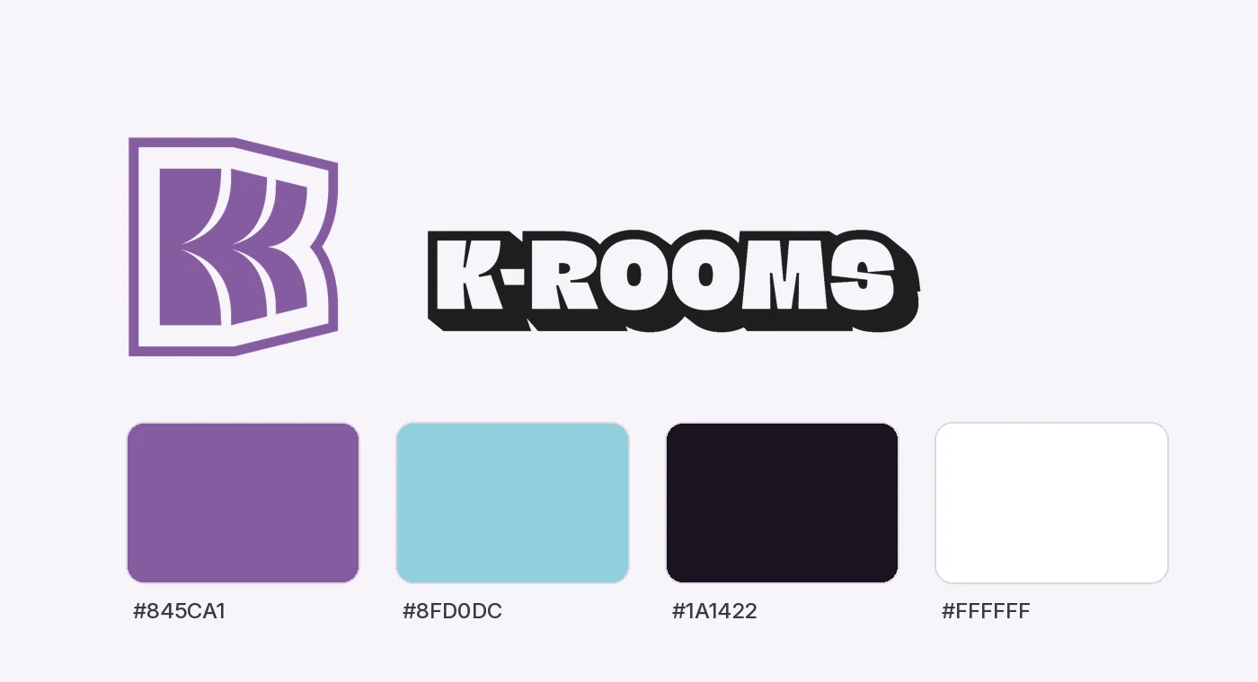 Logotipo y colores corporativos de K-Rooms