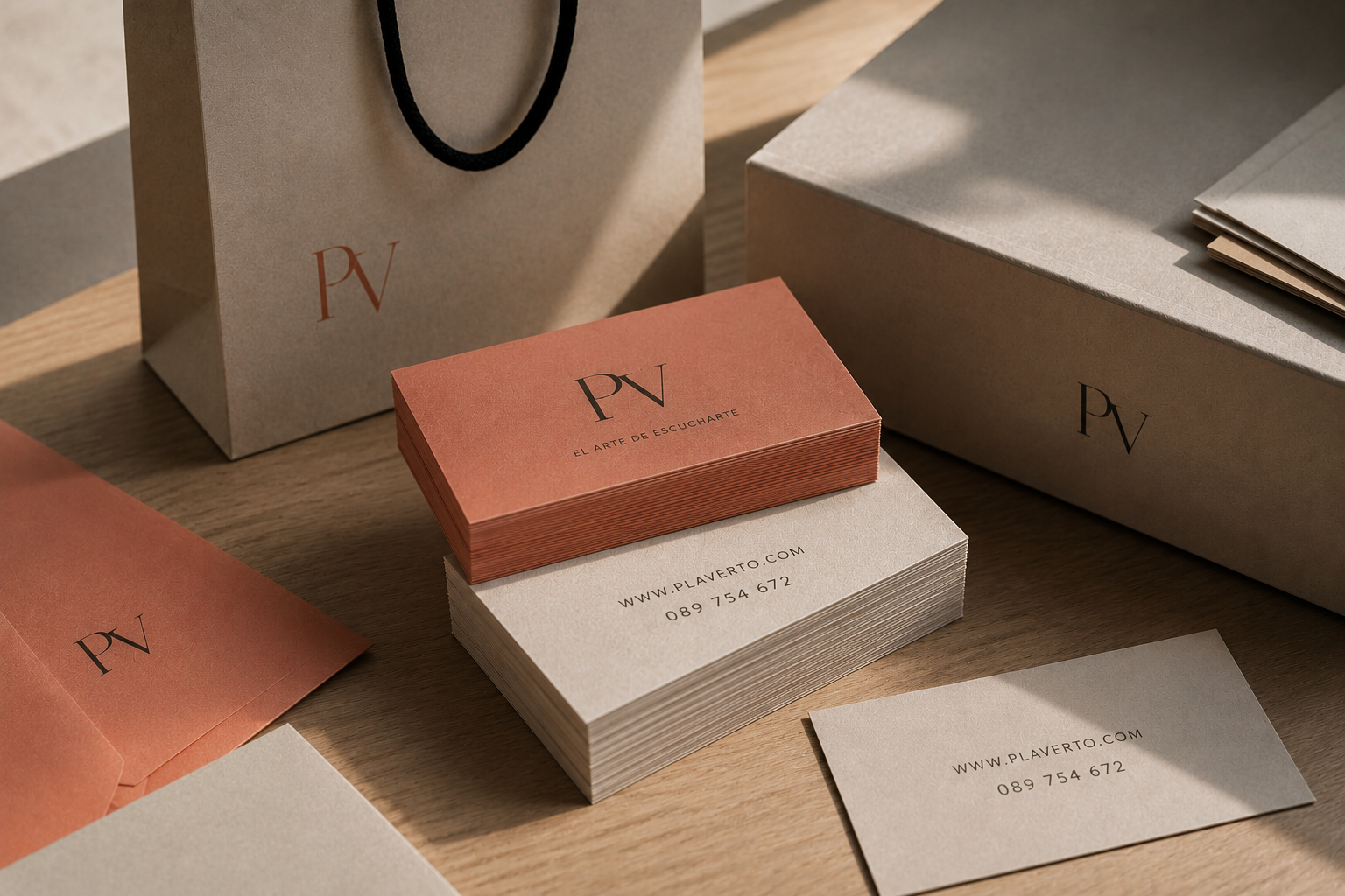 Packaging y papelería premium de una marca diseñada por CHUF