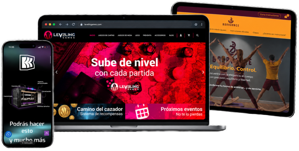 Diseño de páginas web en ordenador, tablet y móvil para clientes de CHUF Agency