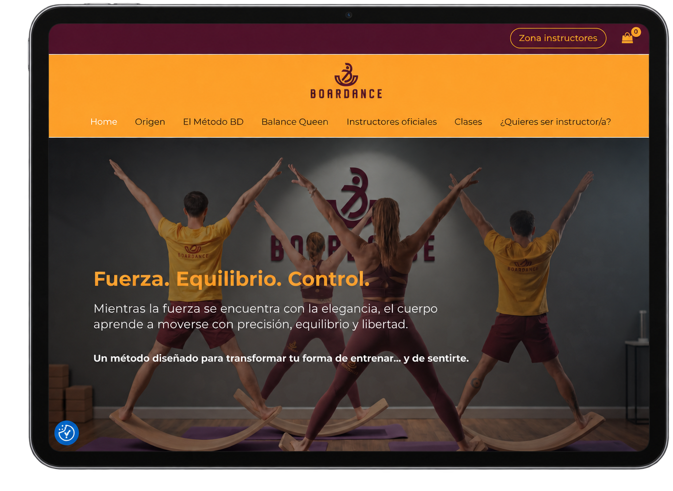 Boardance — web real en tablet