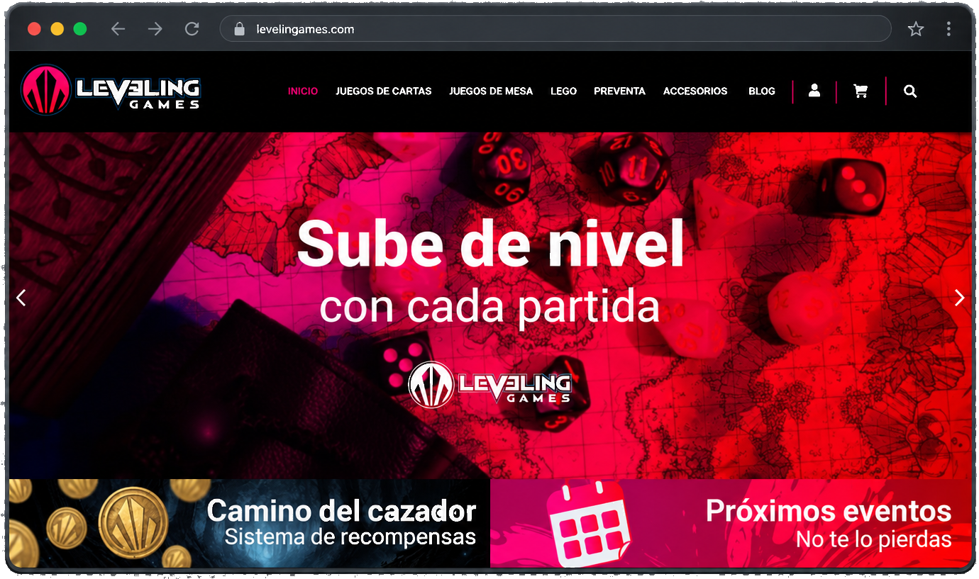 Leveling Games — web real en ordenador
