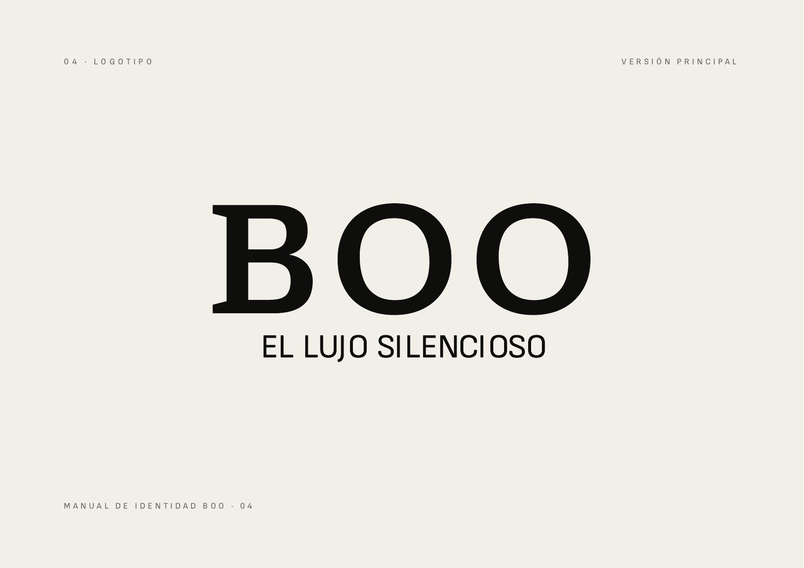 Página del manual de identidad de Boo con el logotipo principal