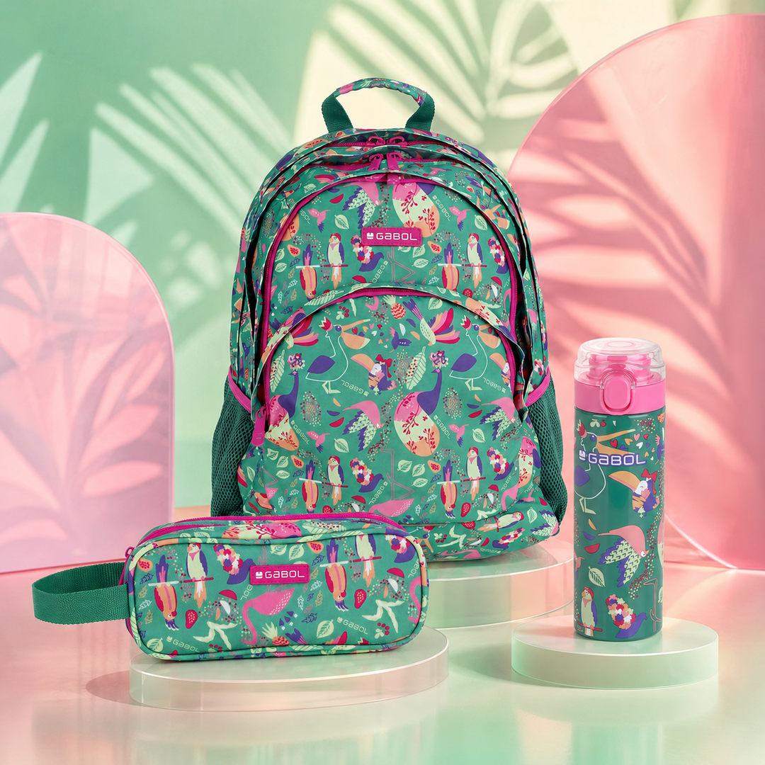 Mochila escolar tropical, campaña vuelta al cole Luisipo