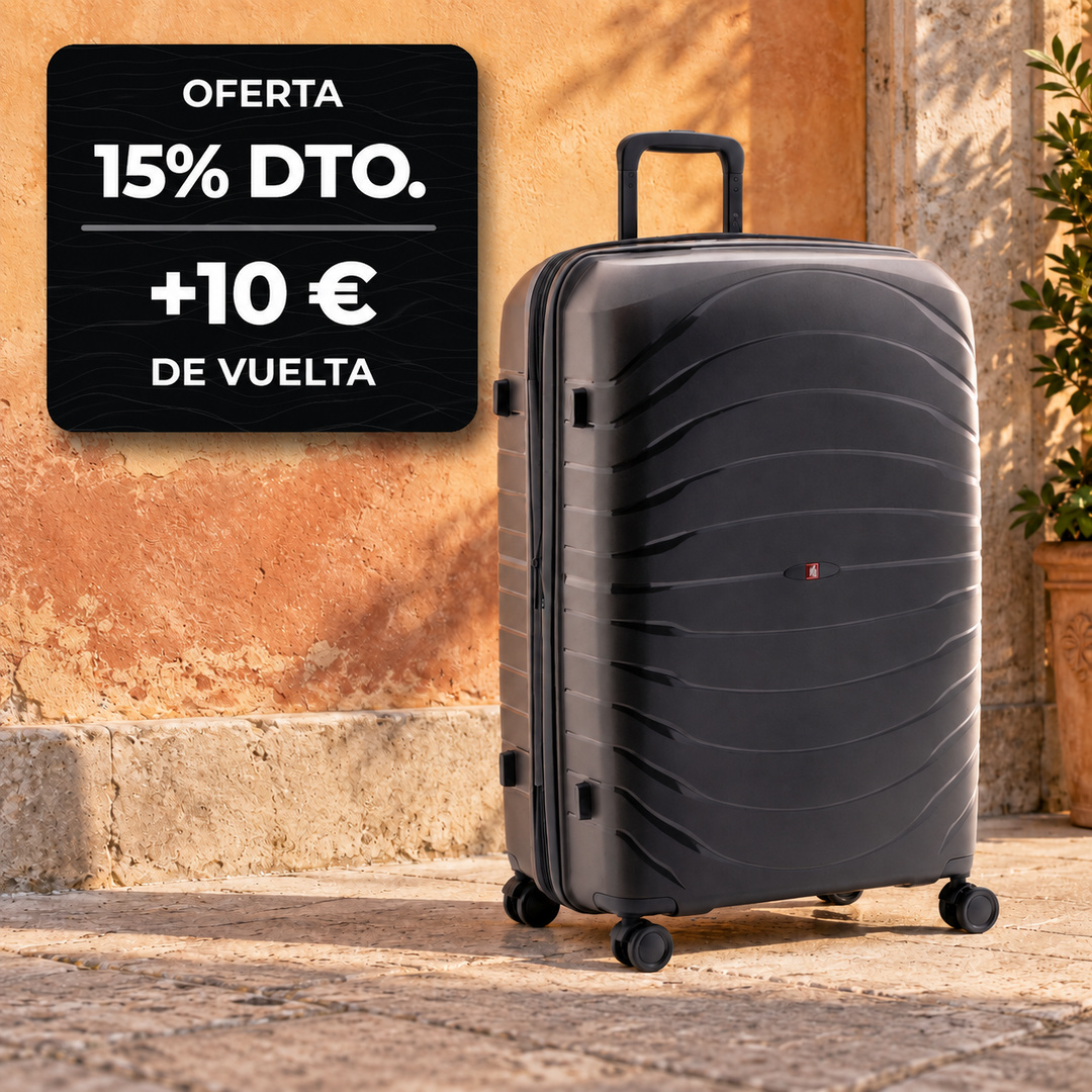 Oferta maleta de cabina negra 15% dto Luisipo