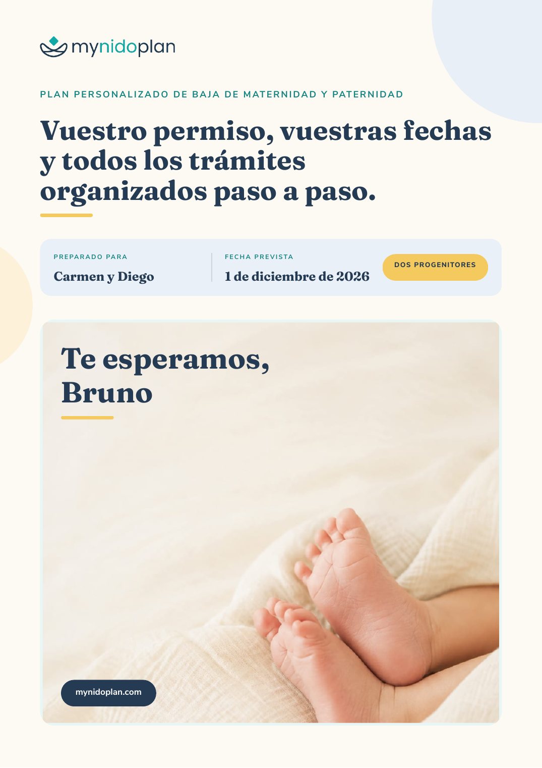 Portada del Plan Familiar de MyNidoPlan generado para una familia de ejemplo